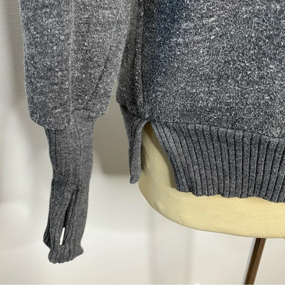 ALO Yoga Haze Grey Charcoal Funnel Neck Sweatshirt